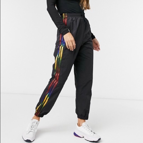 rainbow adidas pants
